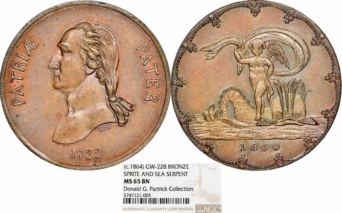 Washington-Wednesday:-George-Washington-Mule,-Sprite-And-Sea-Serpent,-NGC-MS-65-Brown