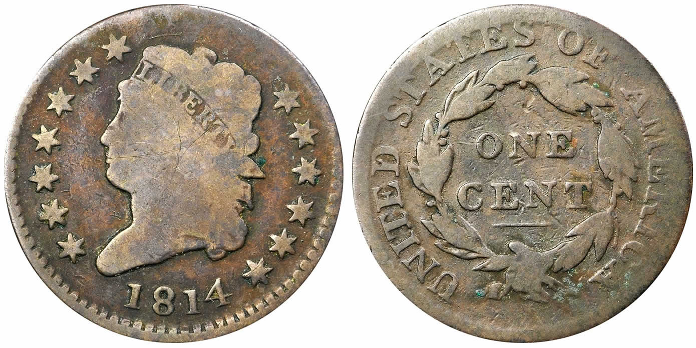 Counterfeit-Detection:-1814-Classic-Head-Large-Cent-Altered-Date