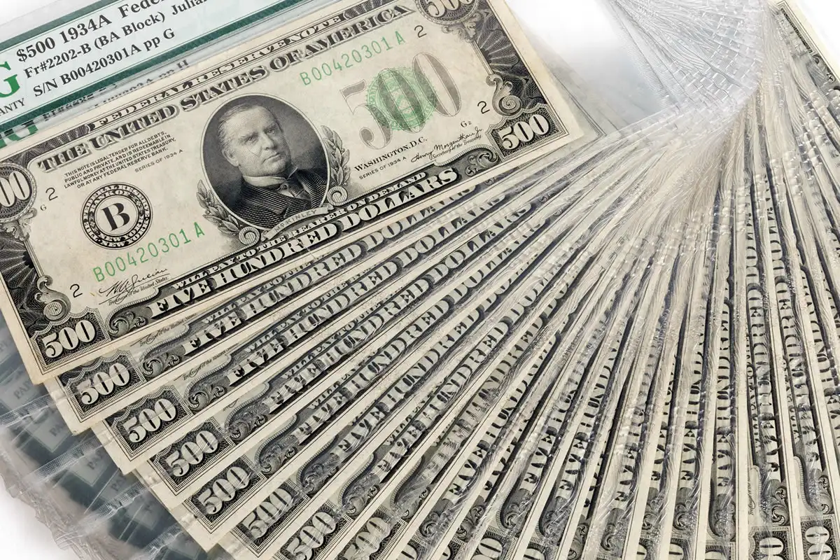 100-Note-Pack-Of-Series-1934A-$500-Notes-Is-First-Banknote-Pack-Graded-Under-New-PCGS-Service