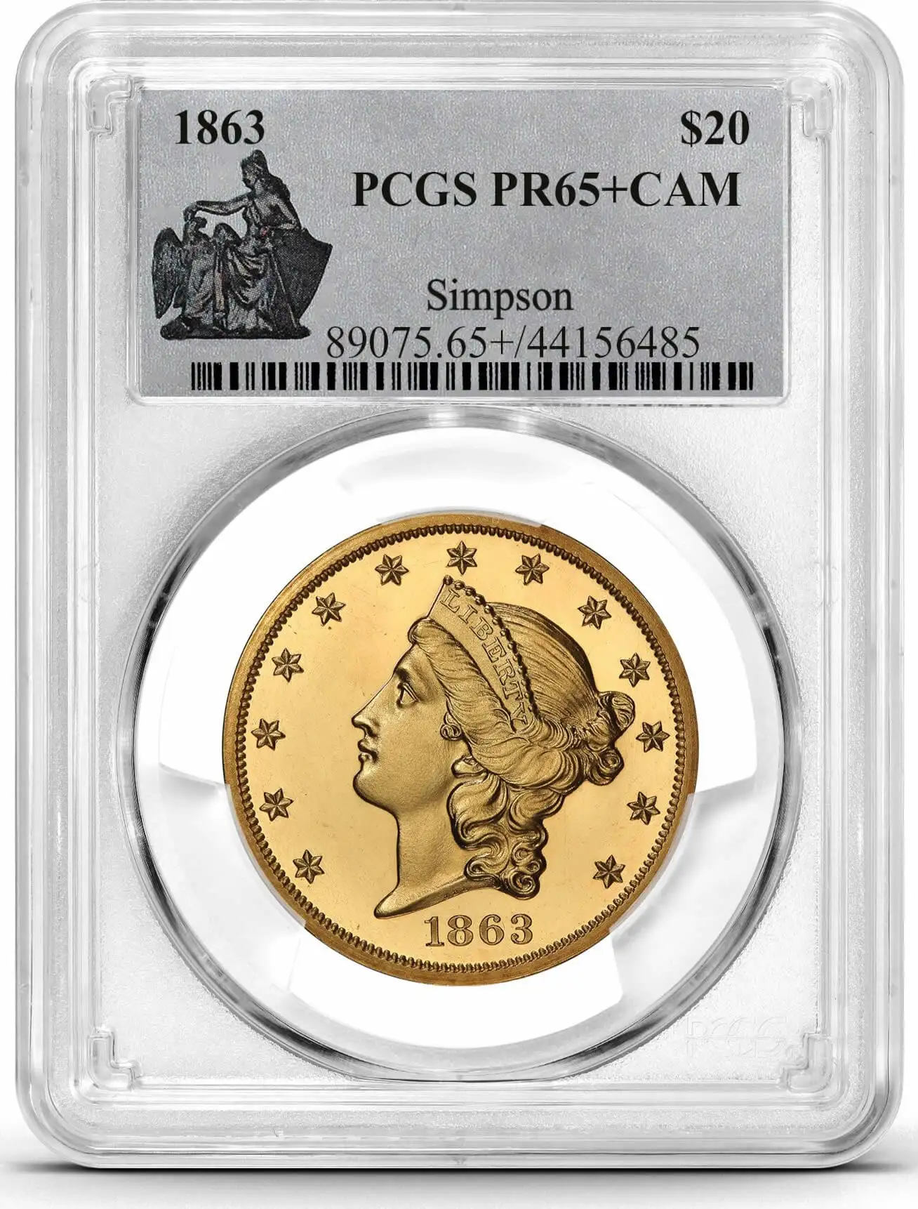 1863-Liberty-Gold-Double-Eagle-PCGS-PR-65+-Cameo