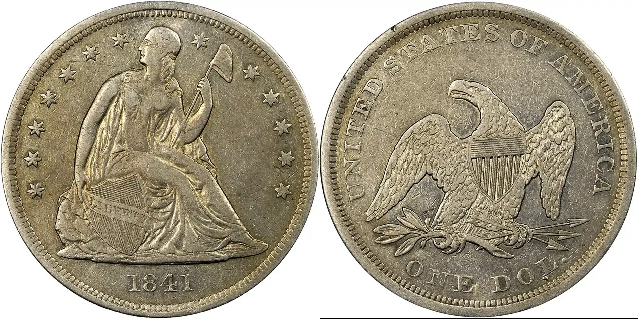 Counterfeit-Detection:-1841-Seated-Liberty-Dollar