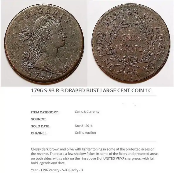 Counterfeit-Detection:-1796-Large-Cent-S-93-Variety--Struck-Counterfeit-Coin