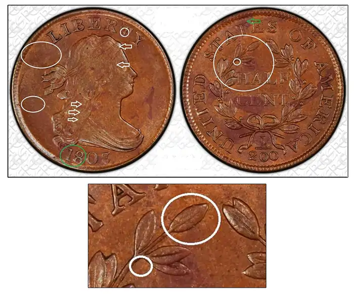 Counterfeit-Detection:-1803-Half-Cent-C-3-Struck-Counterfeit-Coin