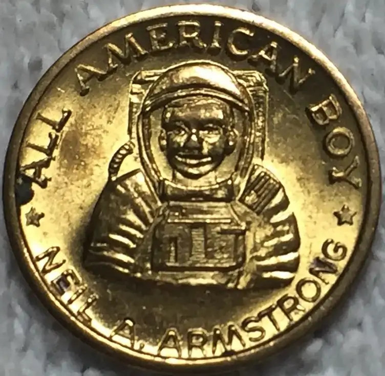 Neil-Armstrong-Commemorative-Token-Found,-Swiss-Cheese-Nickel