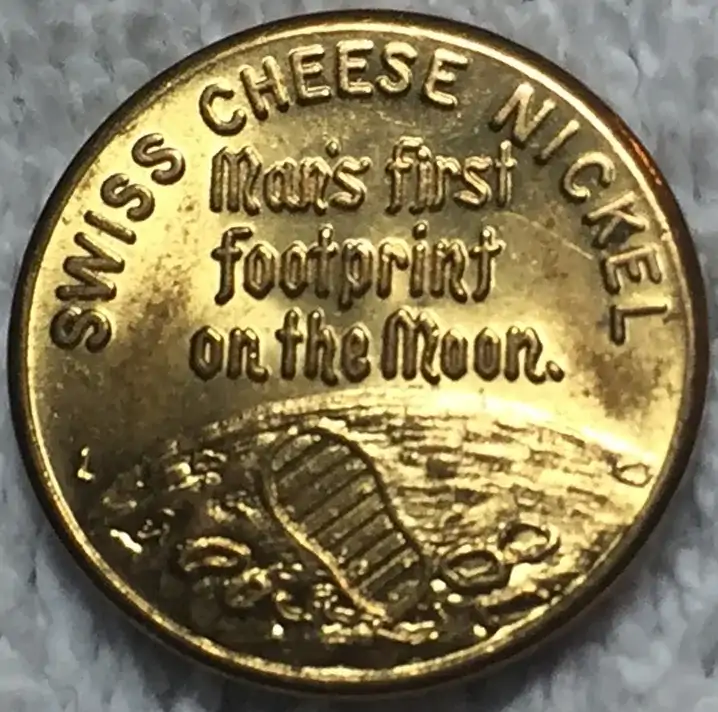 Neil-Armstrong-Commemorative-Token-Found,-Swiss-Cheese-Nickel