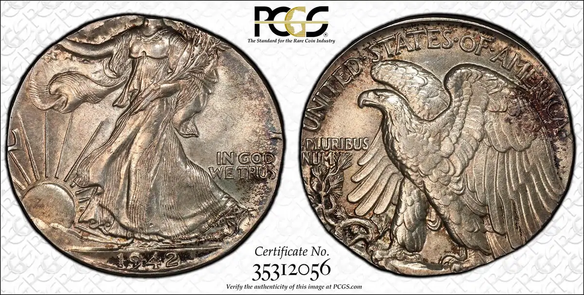 Error-Hightlight:-1942-Walking-Liberty-Half-Dollar-Struck-On-A-Quarter-Planchet-Error