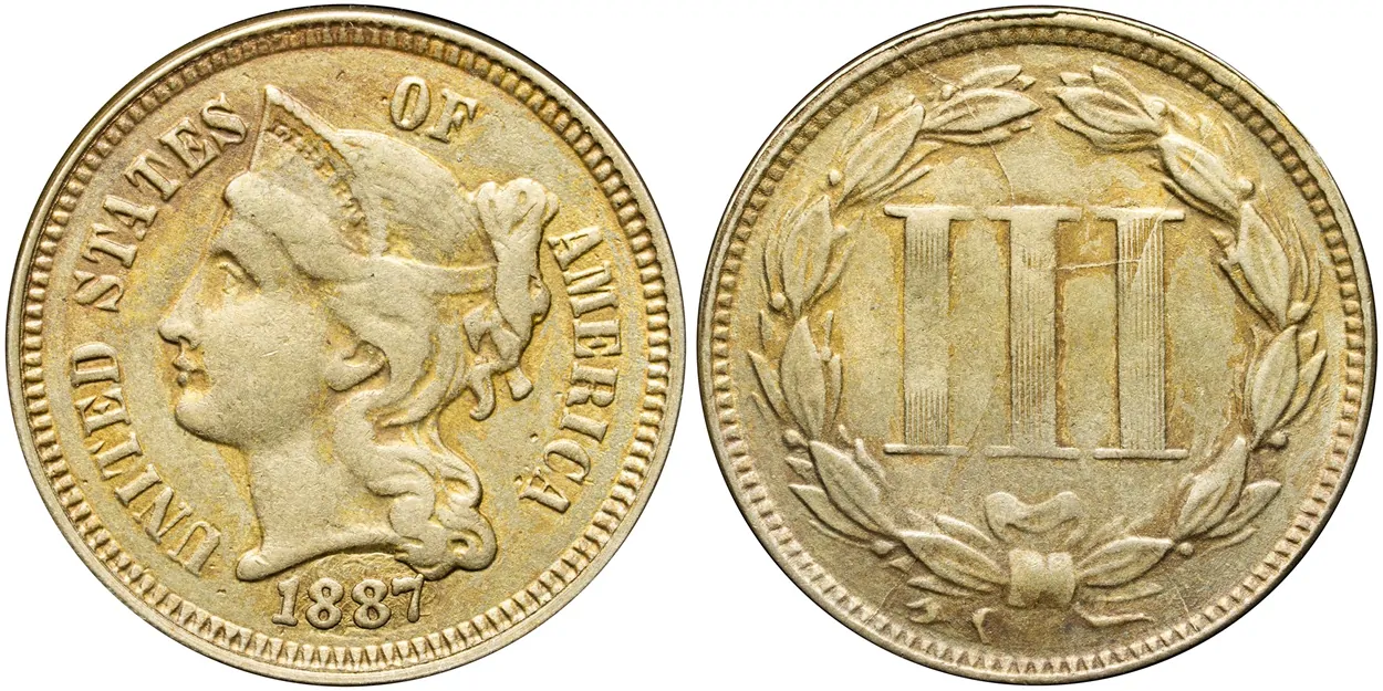 Counterfeit-Detection:-1887-3-Cent-Nickel