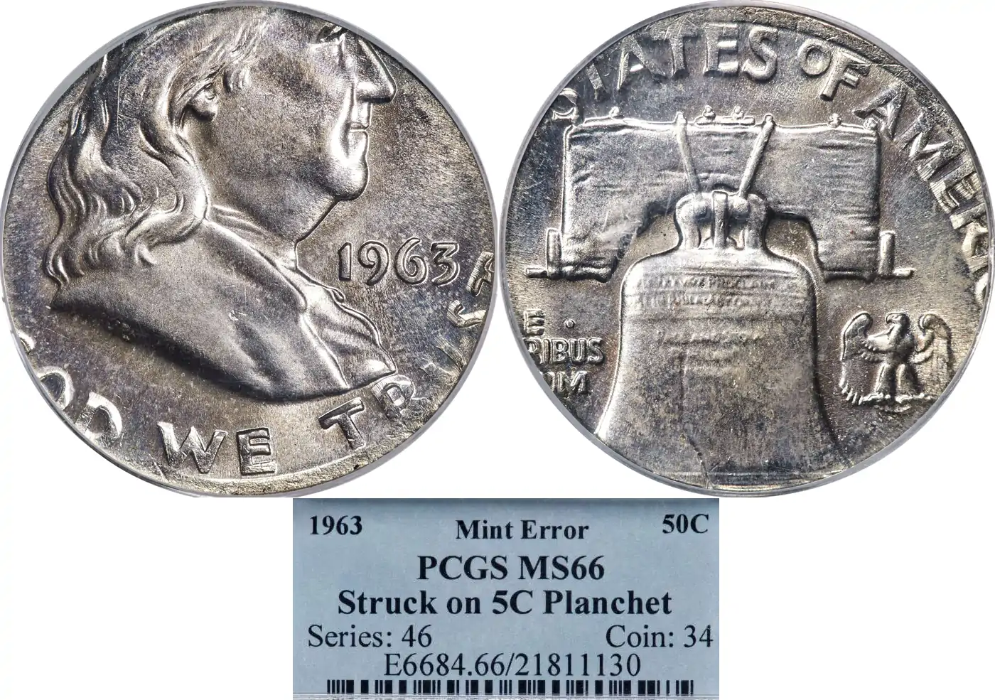 Error-Highlight:-1963-Franklin-Half-Dollar-Struck-On-Jefferson-Nickel-Planchet