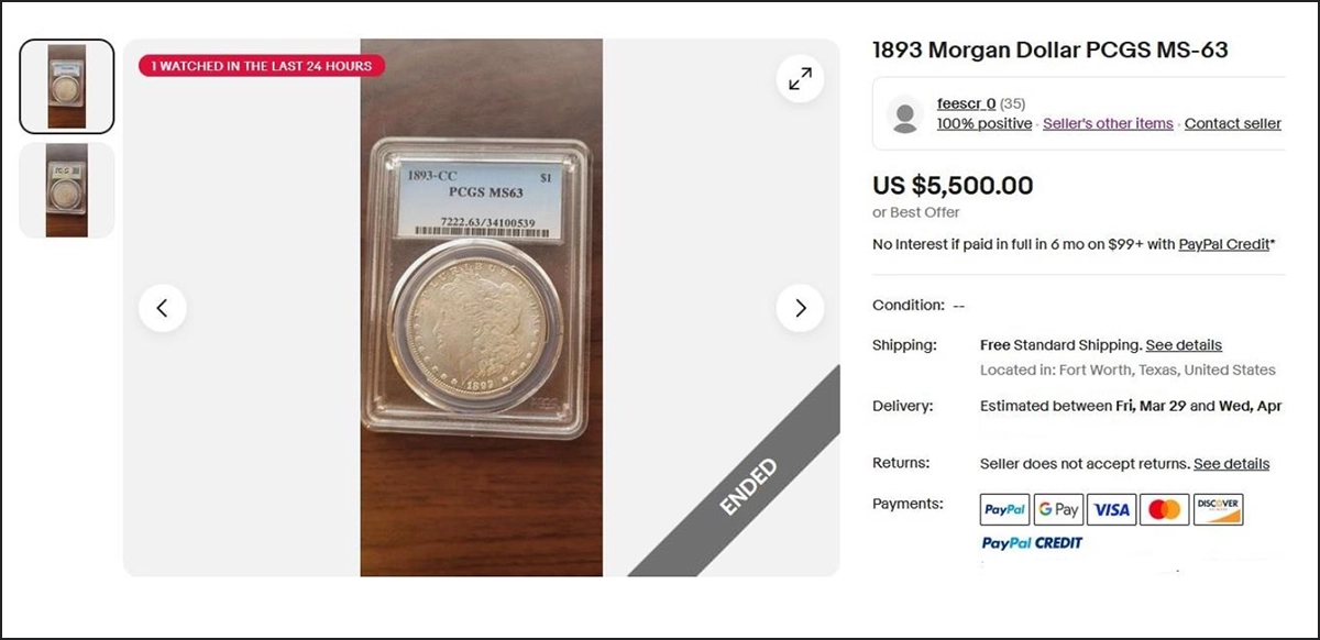 Counterfeit-Detection:-1893-CC-Morgan-Dollar-Counterfeit---Not-PCGS
