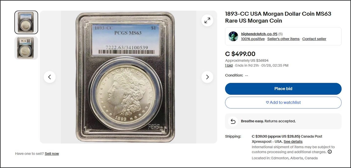 Counterfeit-Detection:-1893-CC-Morgan-Dollar-Counterfeit---Not-PCGS