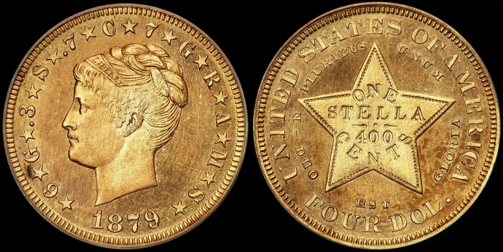 1879-$4-Coiled-Hair-Stella-PCGS-PR-62