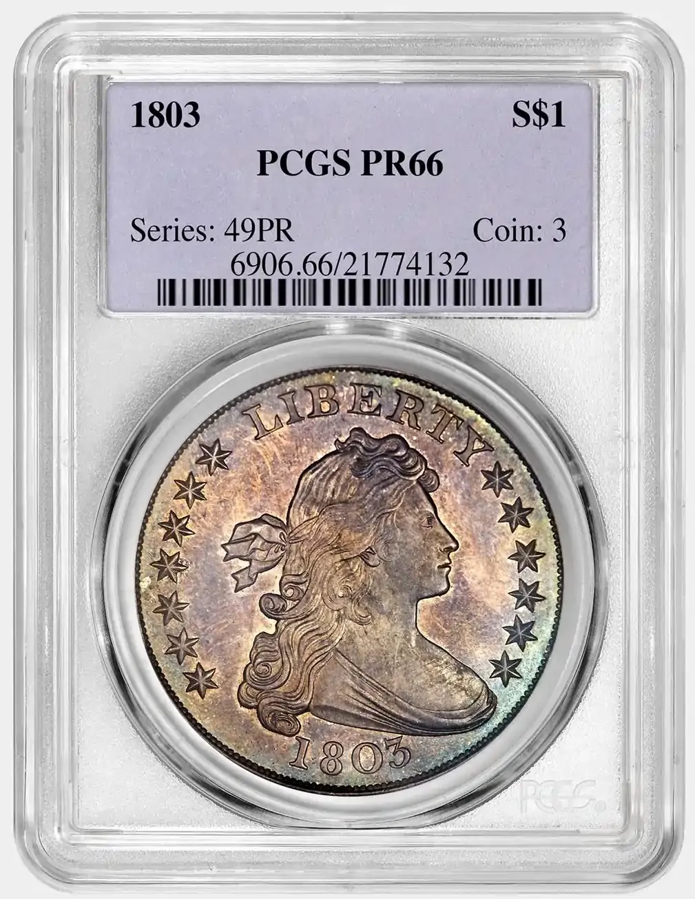 1803-Proof-Draped-Bust-Dollar-PCGS-PR-66