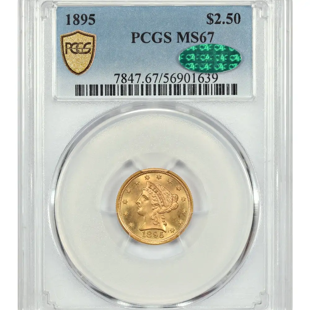 1895-$2.50-Liberty-Head-Gold-Quarter-Eagle-PCGS-/-CAC-MS-67