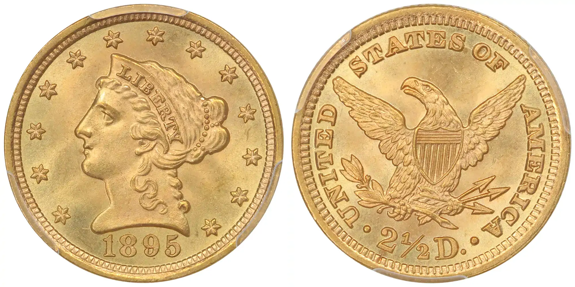 1895-$2.50-Liberty-Head-Gold-Quarter-Eagle-PCGS-/-CAC-MS-67