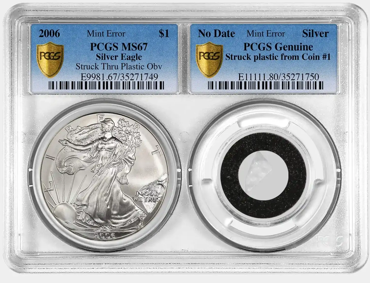 2006-Silver-Eagle-Struck-Through-Plastic-PCGS-MS-67