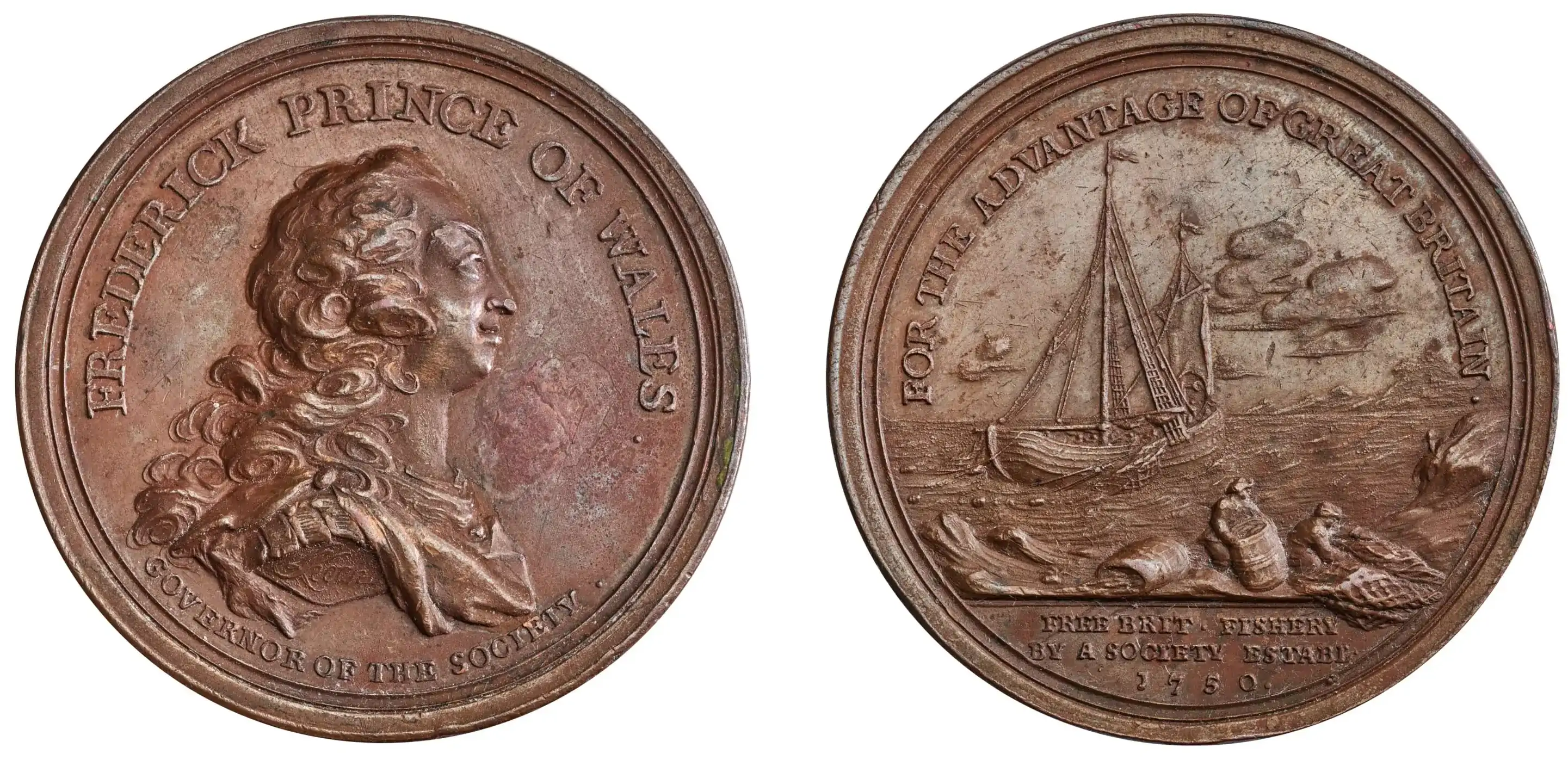 Royal-Mint:-1750-George-Frederick,-Prince-Of-Wales,-Bronze-Medal
