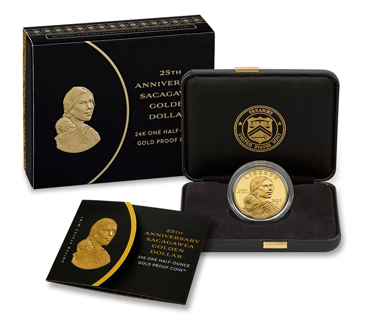 25th-Anniversary-Sacagawea-2025-Golden-Dollar-24k-One-Half-Ounce-Gold-Proof-Coin-Available-July-31