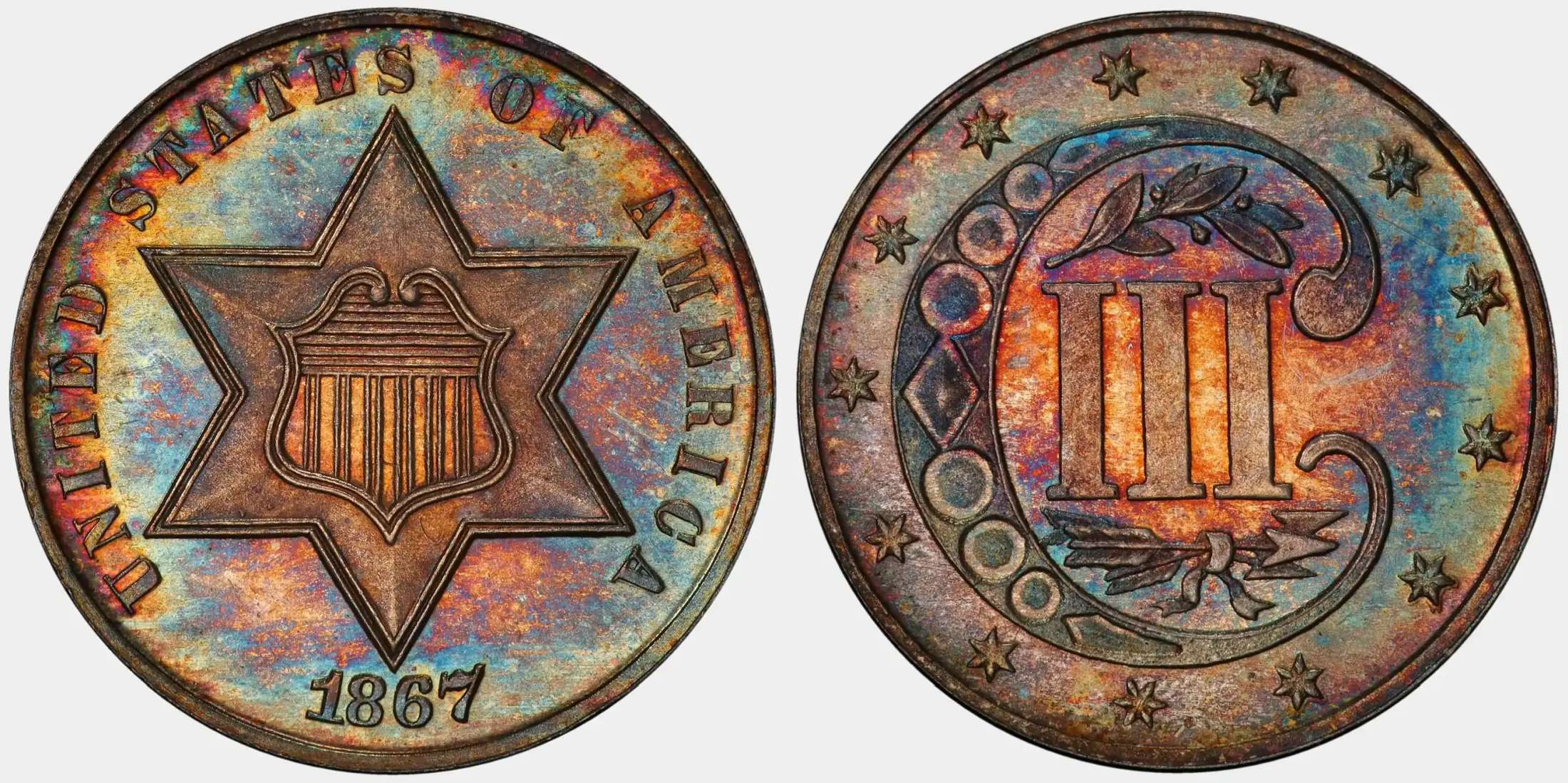 1867-Three-Cent-Silver,-