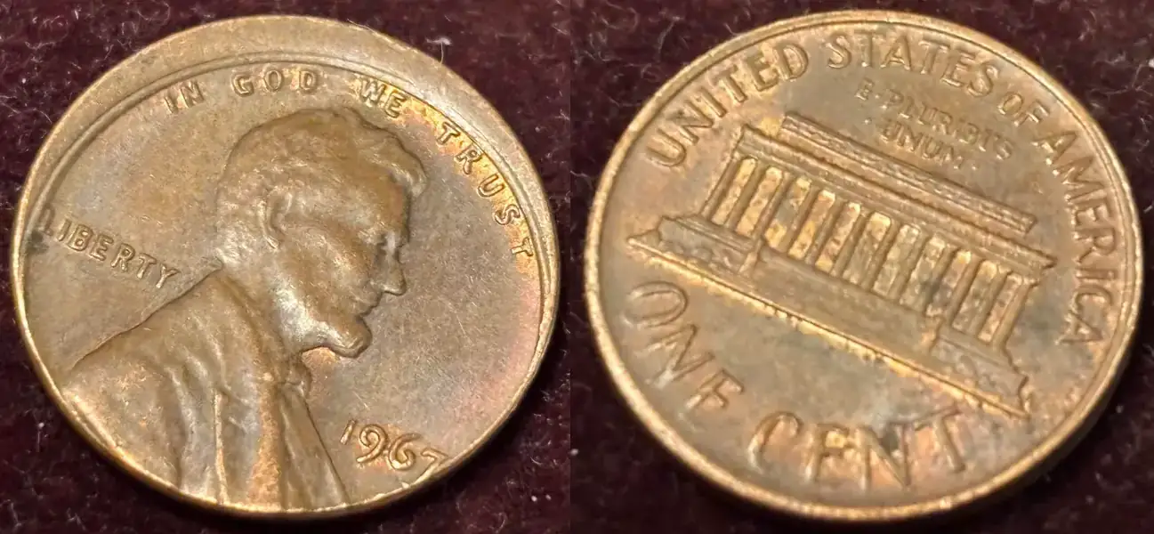 1967-Lincoln-Memorial-Cent-With-A-Dramatic-Misaligned-Obverse-Die