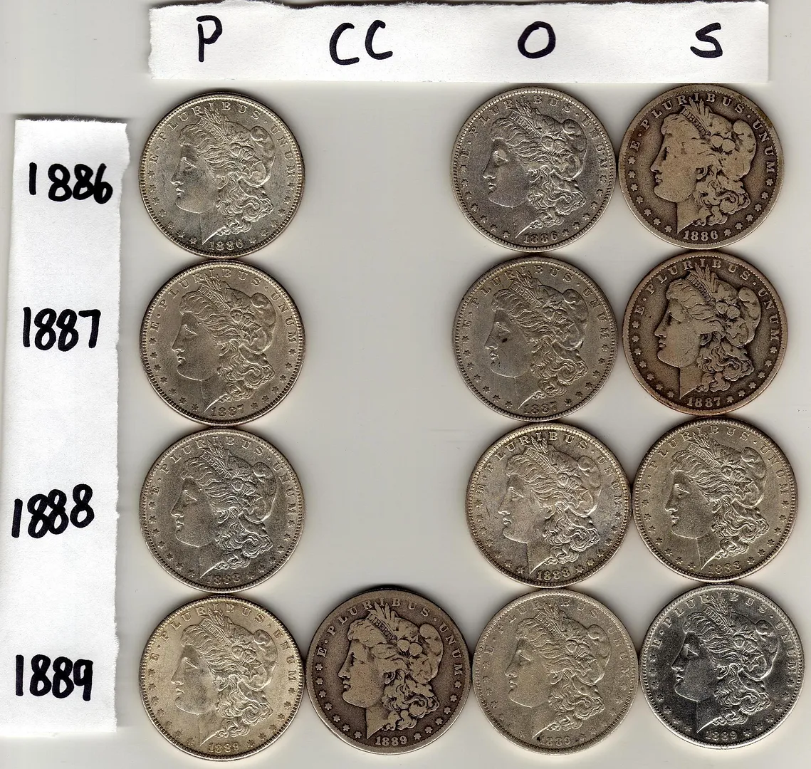 Completed-Morgan-Dollar-Set-By-Date-And-Mintmark!-*-Pics-*