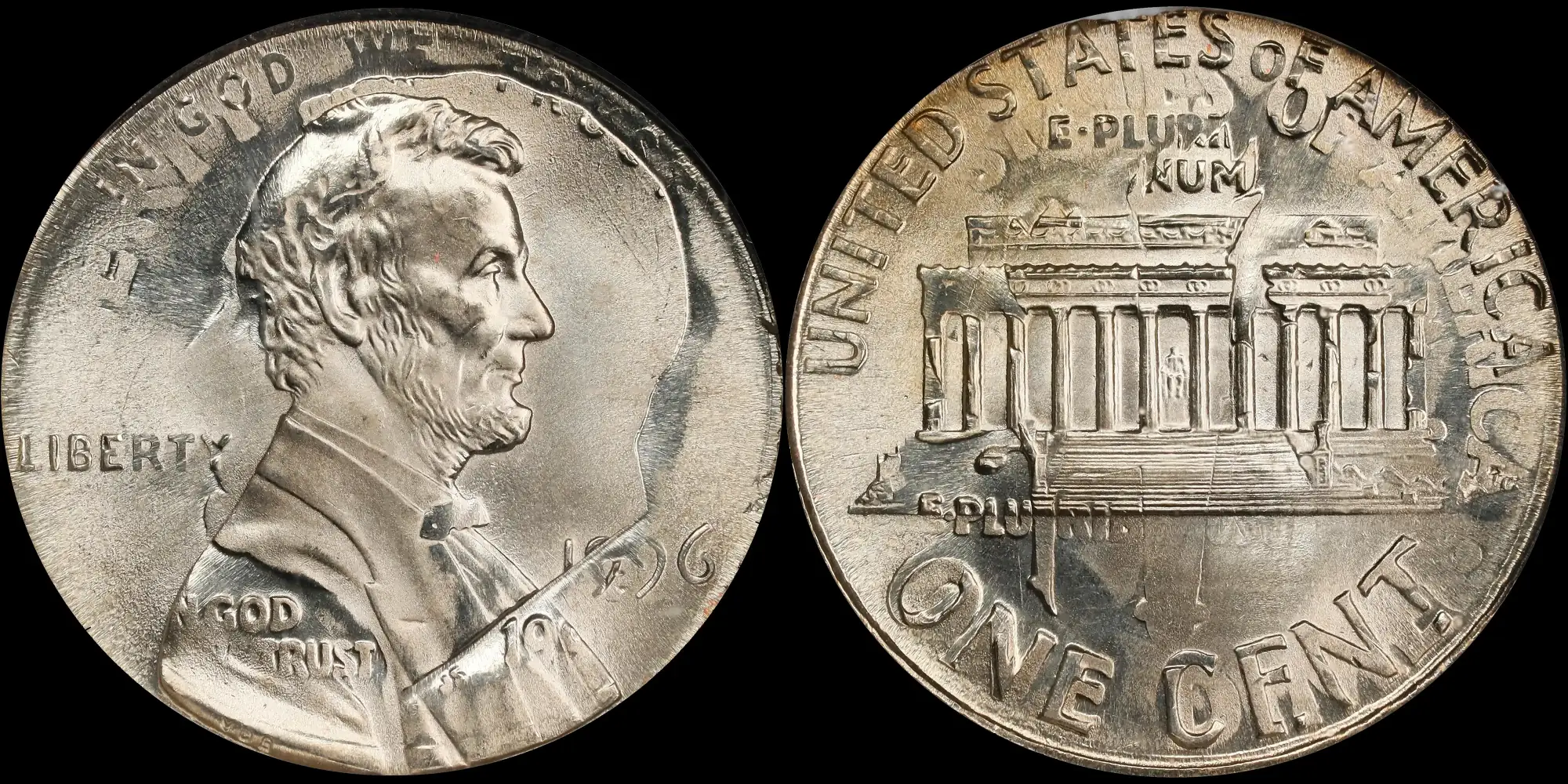 1996-Lincoln-Memorial-Cent-Struck-On-Already-Struck-Roosevelt-Dime-NGC-MS-68