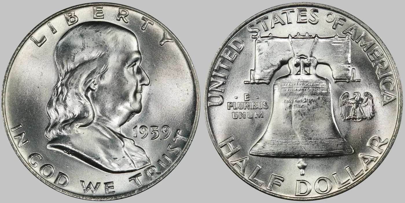 1959-Franklin-Half-Dollar-PCGS-MS-65-Goiter-Variety-FS-402-Franklins-Of-Idaho