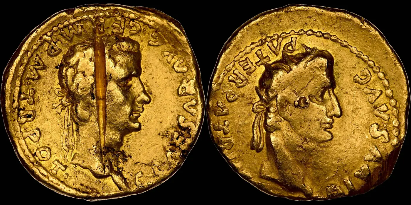 Gold-Aureus-Shows-Augustus-On-The-Reverse-And-Caligula-On-The-Obverse