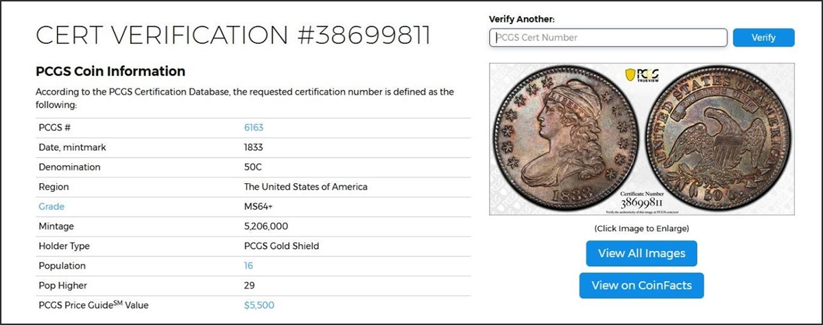 Counterfeit-Detection:-1833-Capped-Bust-Half-Dollar-PCGS-Holder