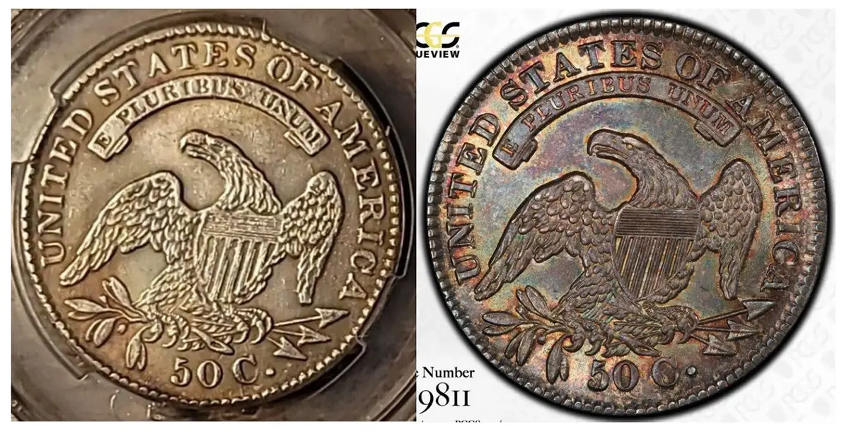 Counterfeit-Detection:-1833-Capped-Bust-Half-Dollar-PCGS-Holder