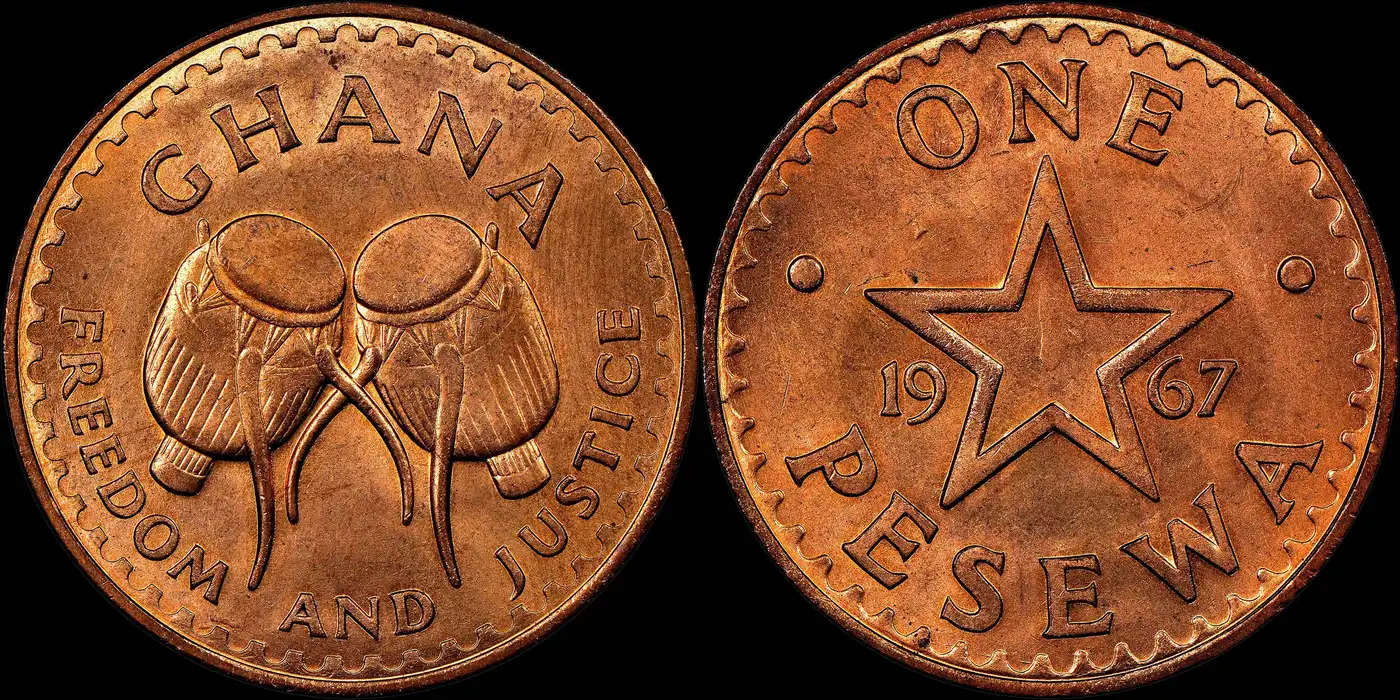 Ghana-1967-Pesewa-Is-Struck-In-Bronze