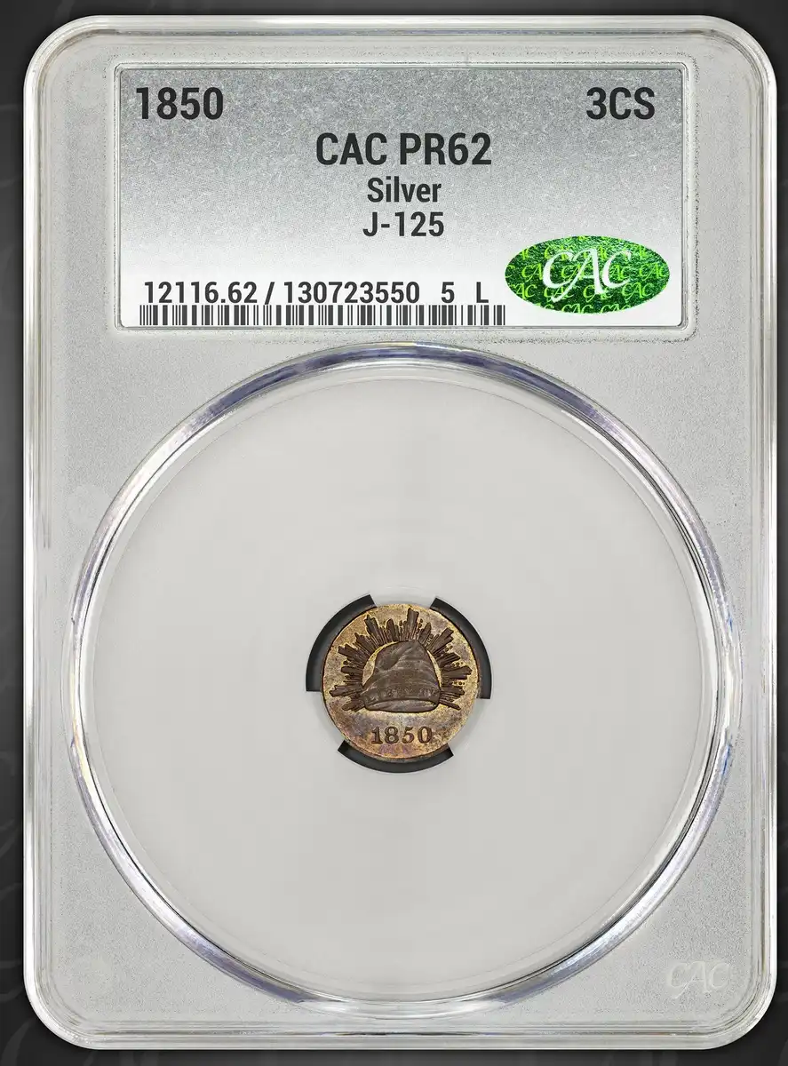 1850-Proof-3-Cent-Silver-Judd-125,-Pollock-147-Pattern-CAC-PR-62