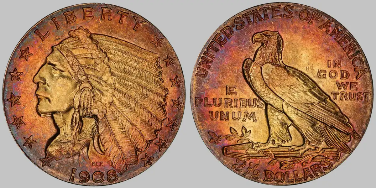 1908-Indian-Quarter-Eagle-PCGS-MS-61-Toner