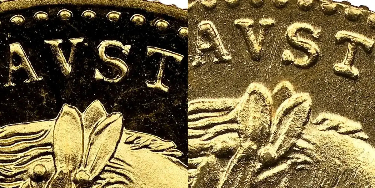 Counterfeit-Detection:-1915-Austria-Ducat---Restrike