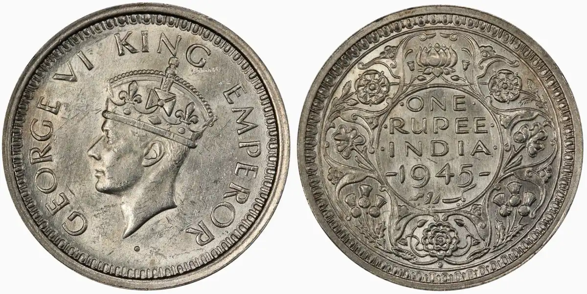 1945-India-Large-5-Rupee-PCGS-MS-62
