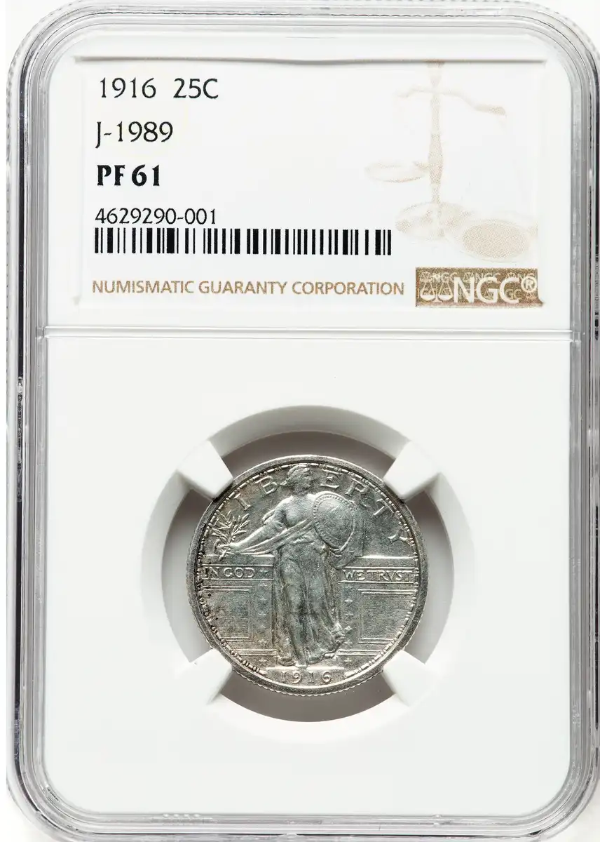 1916-Standing-Liberty-Quarter-Pattern,-J-1989,-P-2050,-R8-NGC-PF61