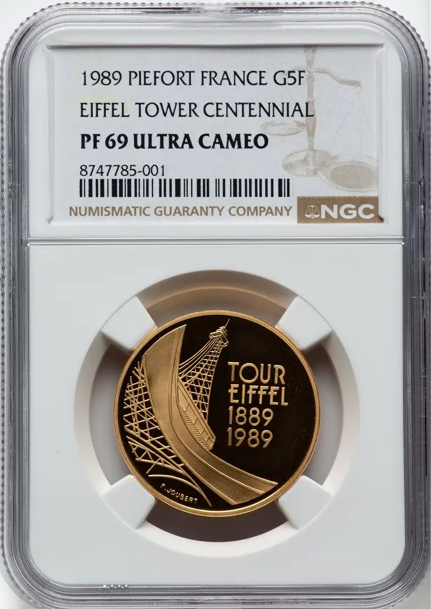 1989-Gold-Piefort-5-Francs,-NGC-PR-69-Ultra-Cameo