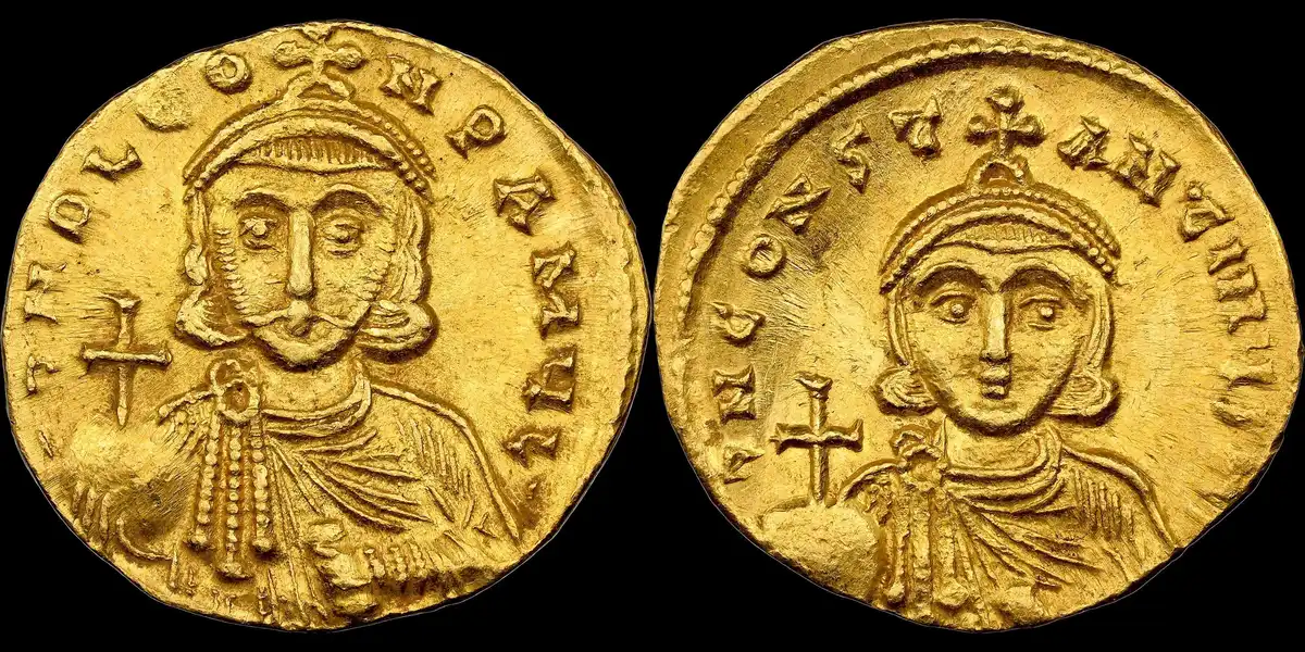 717-741-Ad-Byzantine-Leo-III-The-Isaurian,-With-Constantine-V,-NGC-Ch-Au,-Strike-5/5,-Surface-2/5