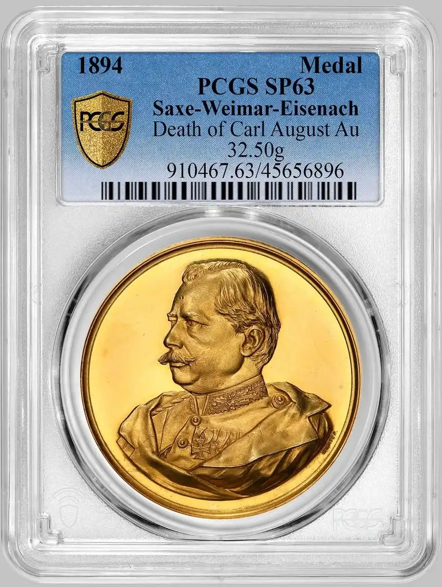 1894-Death-Of-Carl-August-Gold-Medal,-PCGS-SP-63