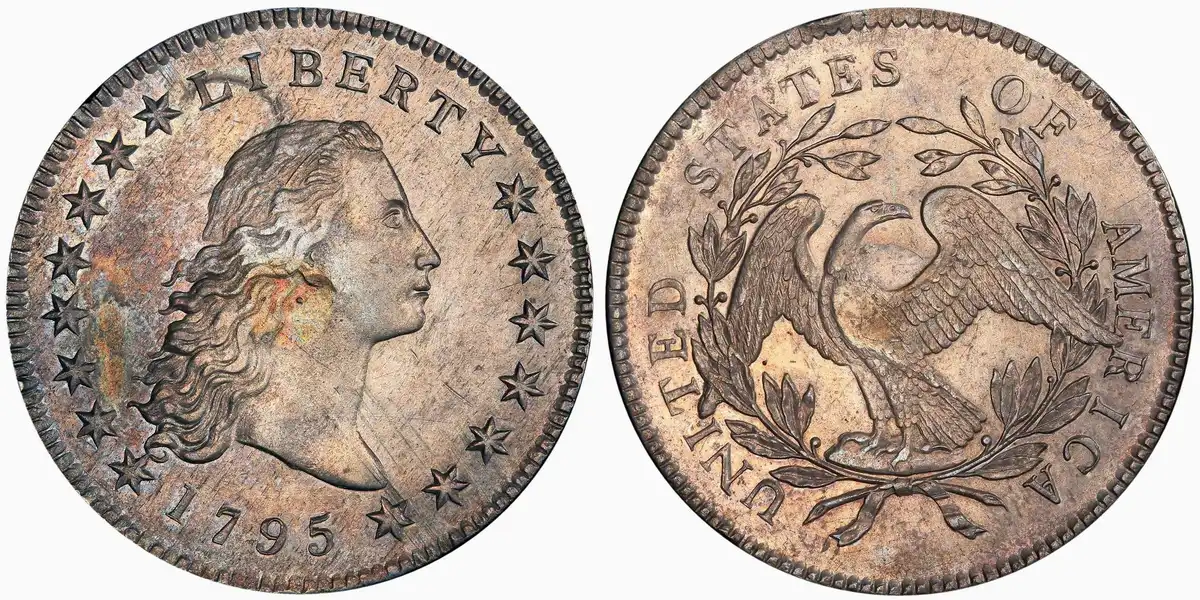 1795-Flowing-Hair-Plugged-Dollar,-PCGS-AU-55,-B-7,-BB-18