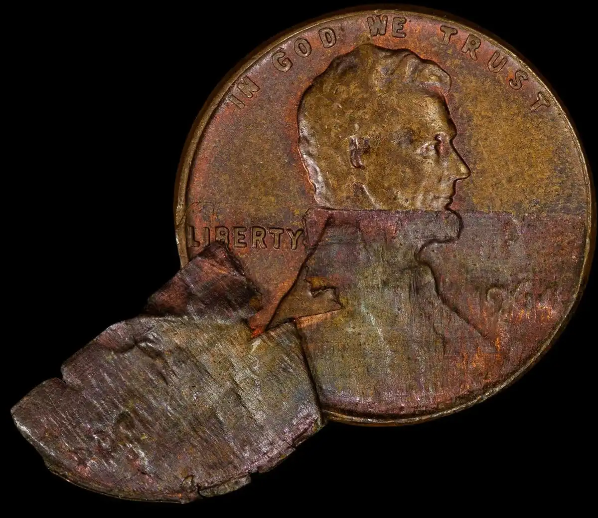 1964-D-Lincoln-Memorial-Cent-With-35%-Lamination-Flap,-PCGS-AU-58
