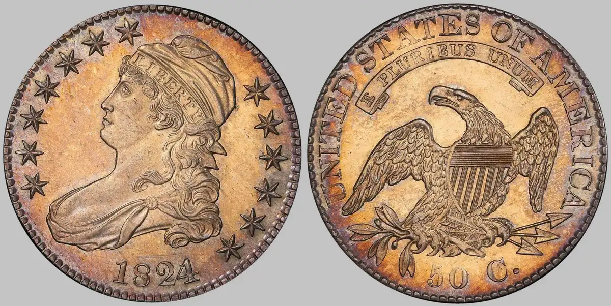 1824/1-Capped-Bust-Half-Dollar-Proof,-Overton-101,-PCGS-PR-63