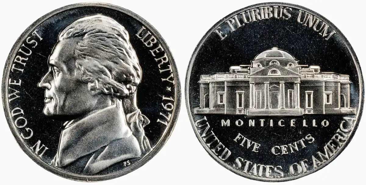 1971-Jefferson-Nickel-Proof,-No-S,-PCGS-PR-64