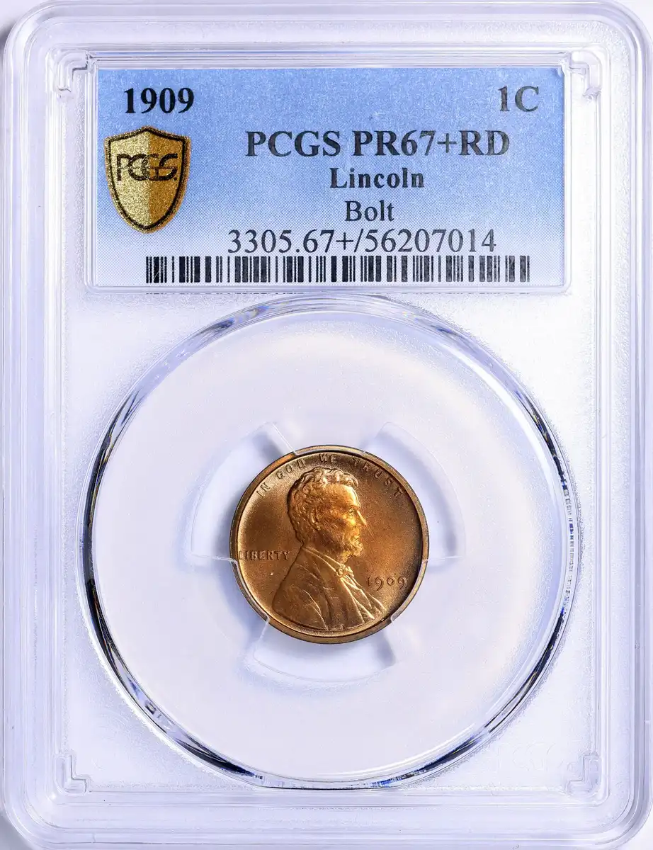 1909-Lincoln-Cent,-PCGS-Proof-67+-RD,-Bolt-Collection