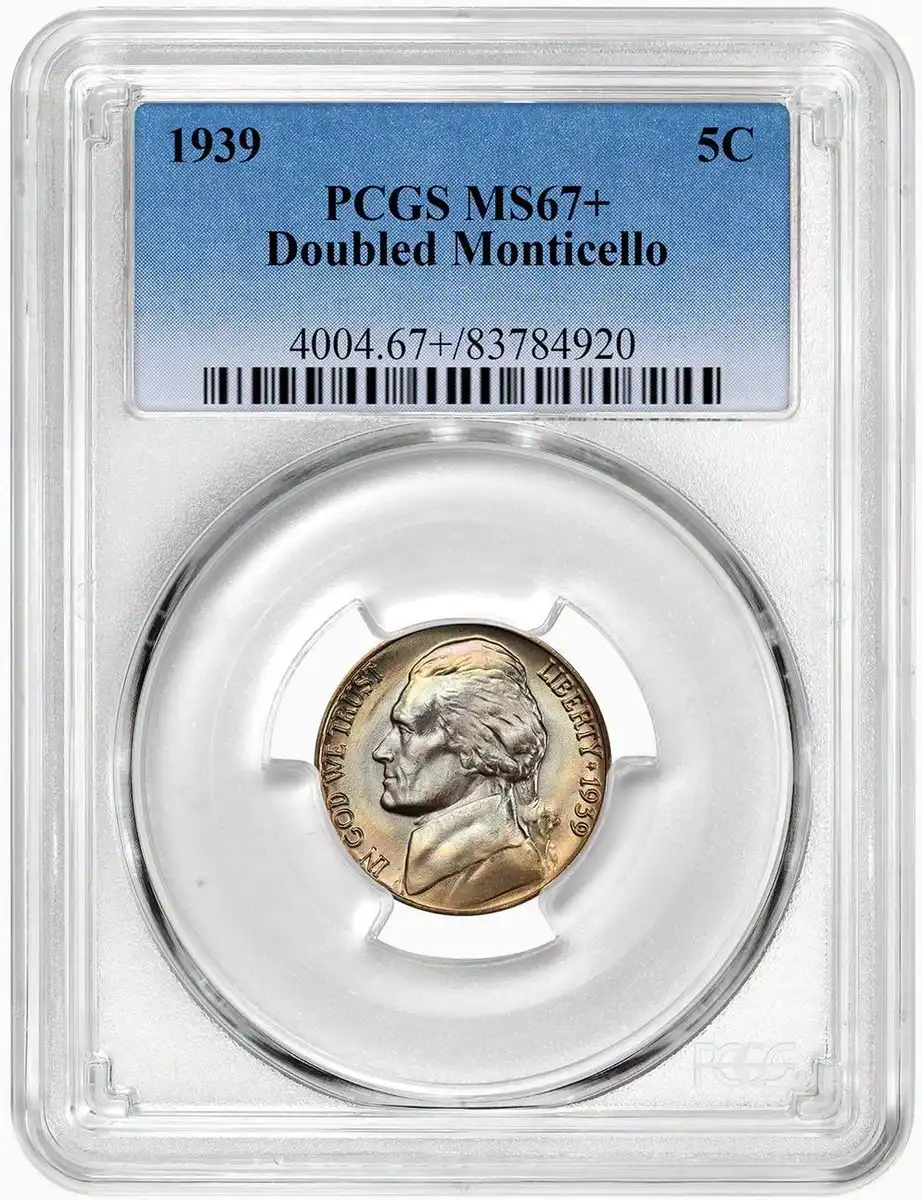 1939-Jefferson-Nickel-Doubled-Minticello,-PCGS-MS-67+
