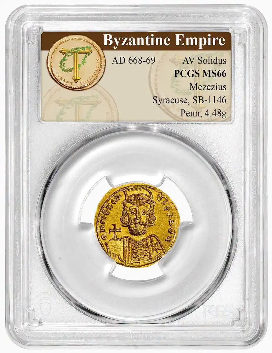 668-669-A.d.-Mezezius-Av-Solidus,-PCGS-MS-66,-Tyrants-Of-The-Golden-Horn-Collection