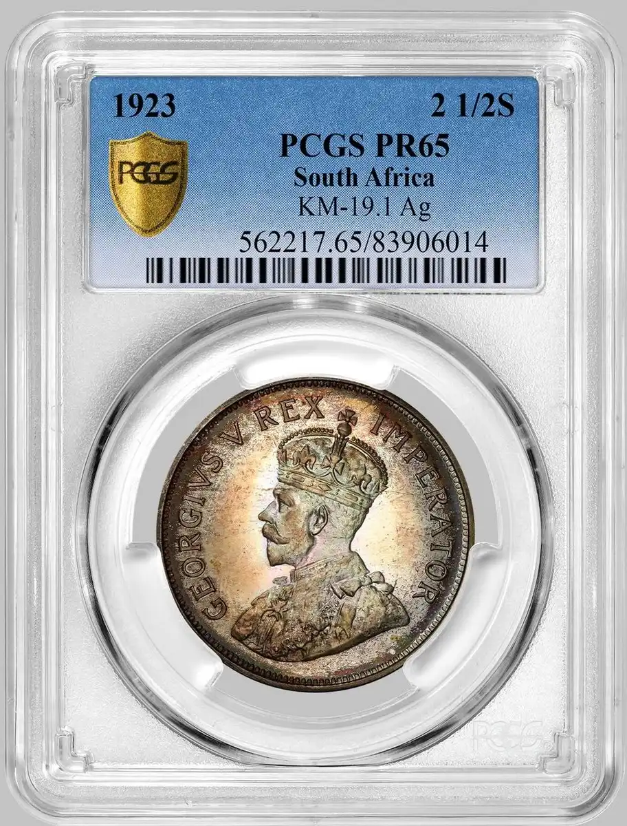 1923-South-African-2-1/2-Shillings,-PCGS-PR-65,-King-George-V