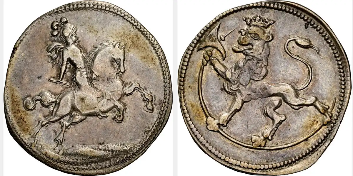 Late-1600's-Norway-Silver-Token-Christian-V,-NGC-EF45,-Hede-65A;-Sieg-30.1;-Schou-48;-Bruun-10512