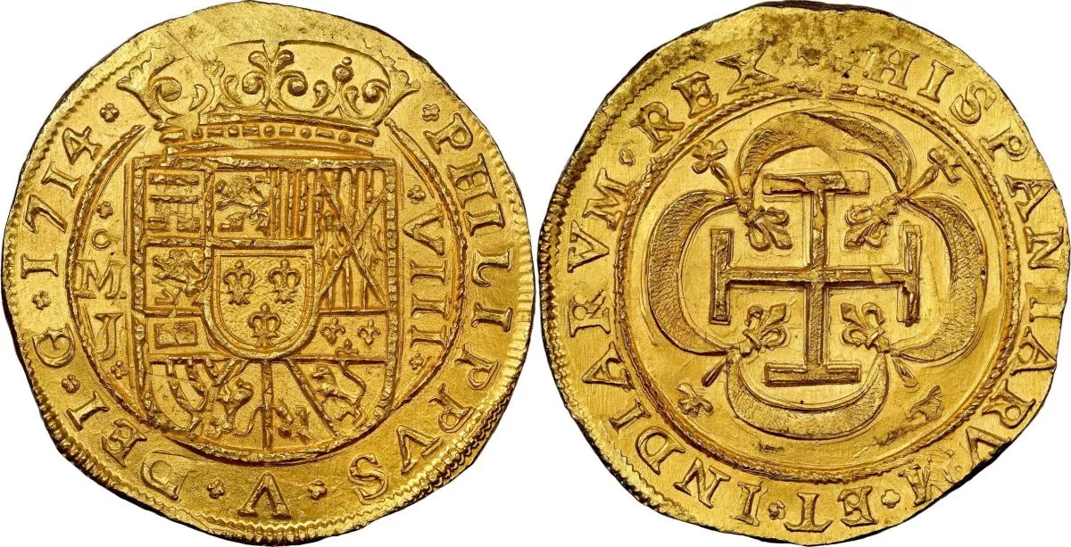 1714-MO-Mexico-8-Escudos,-NGC-MS-65,-Royal-Coinage-Pedigreed-To-The-1715-Fleet-In-Sedwick-Sale