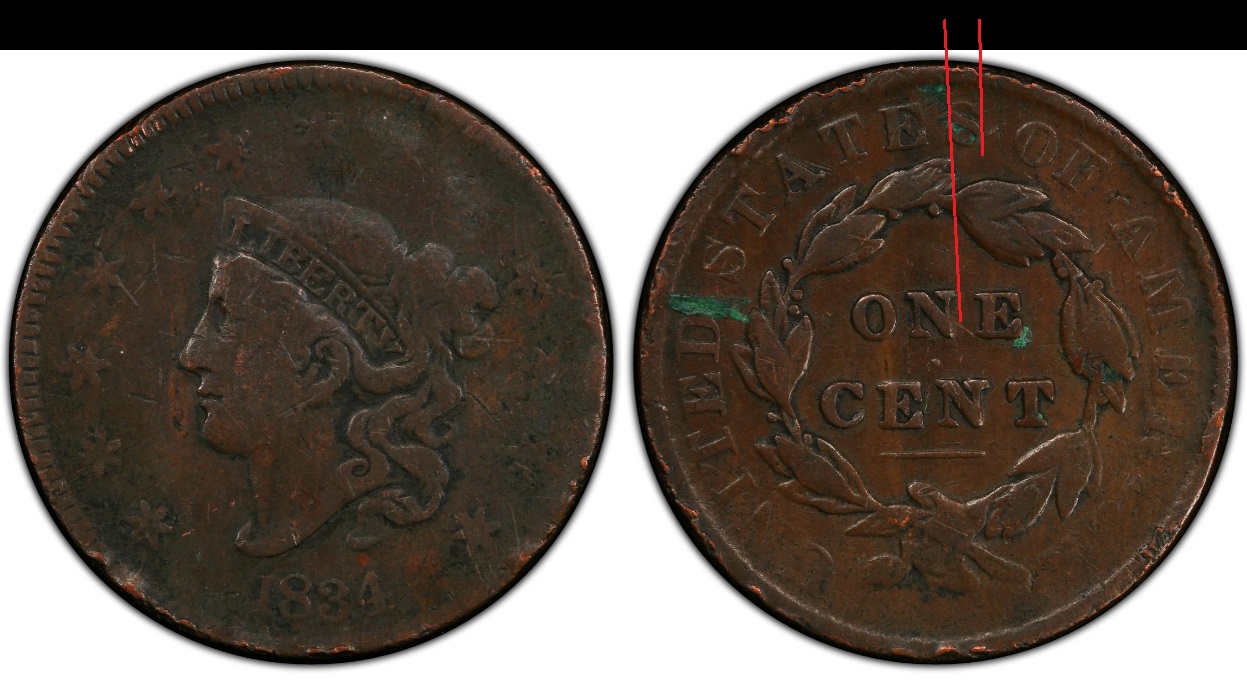 1834-Coronet-Cent:-Small-Stars-Or-Rare-N-5-Variety?