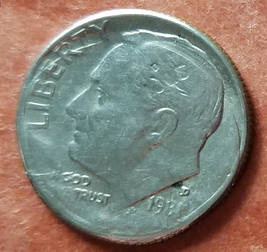1981-D-Roosevelt-Dime-With-1972-D-Punch-On-Head